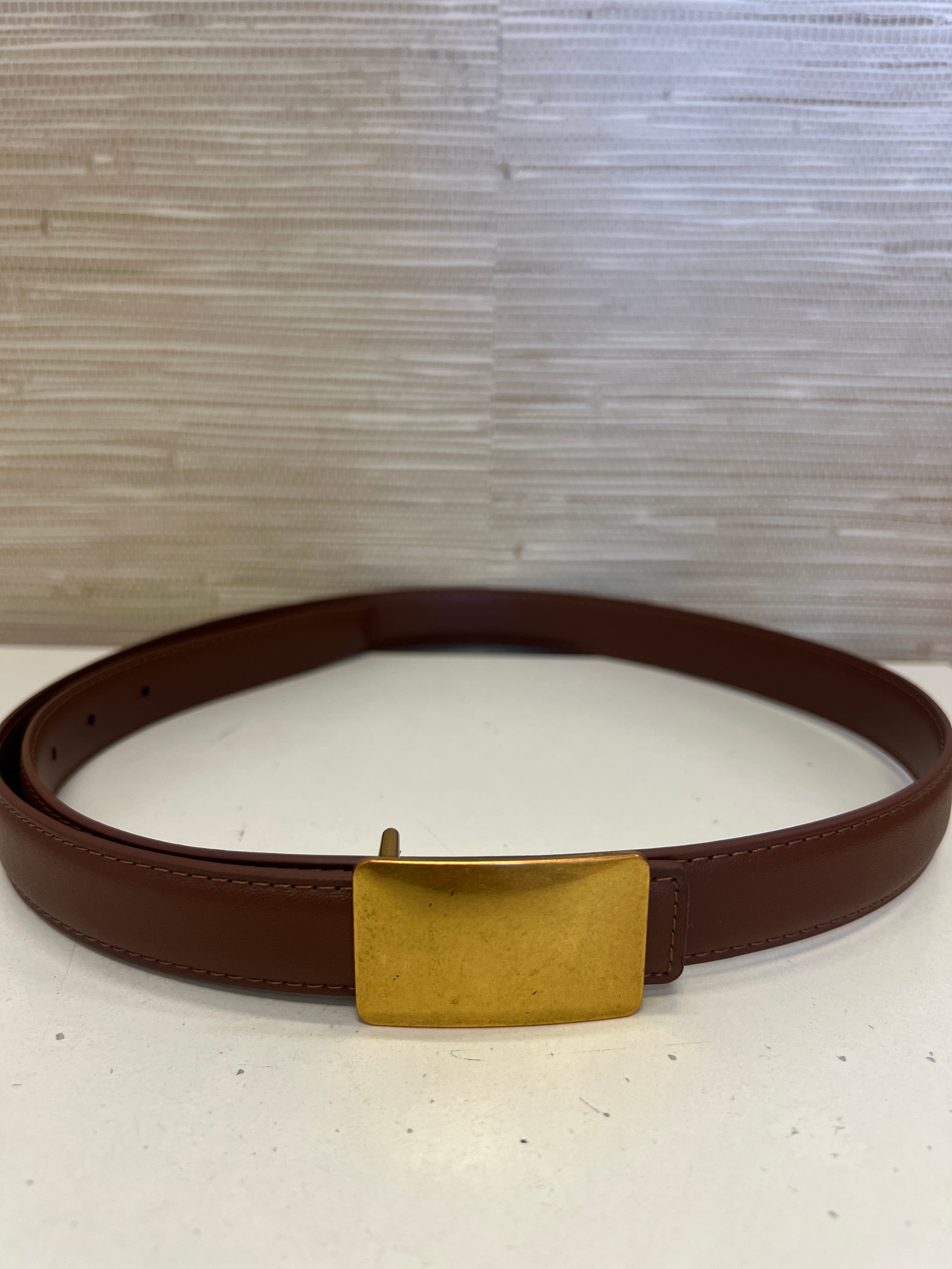 Via Brushed Rectangle Buckle Belt