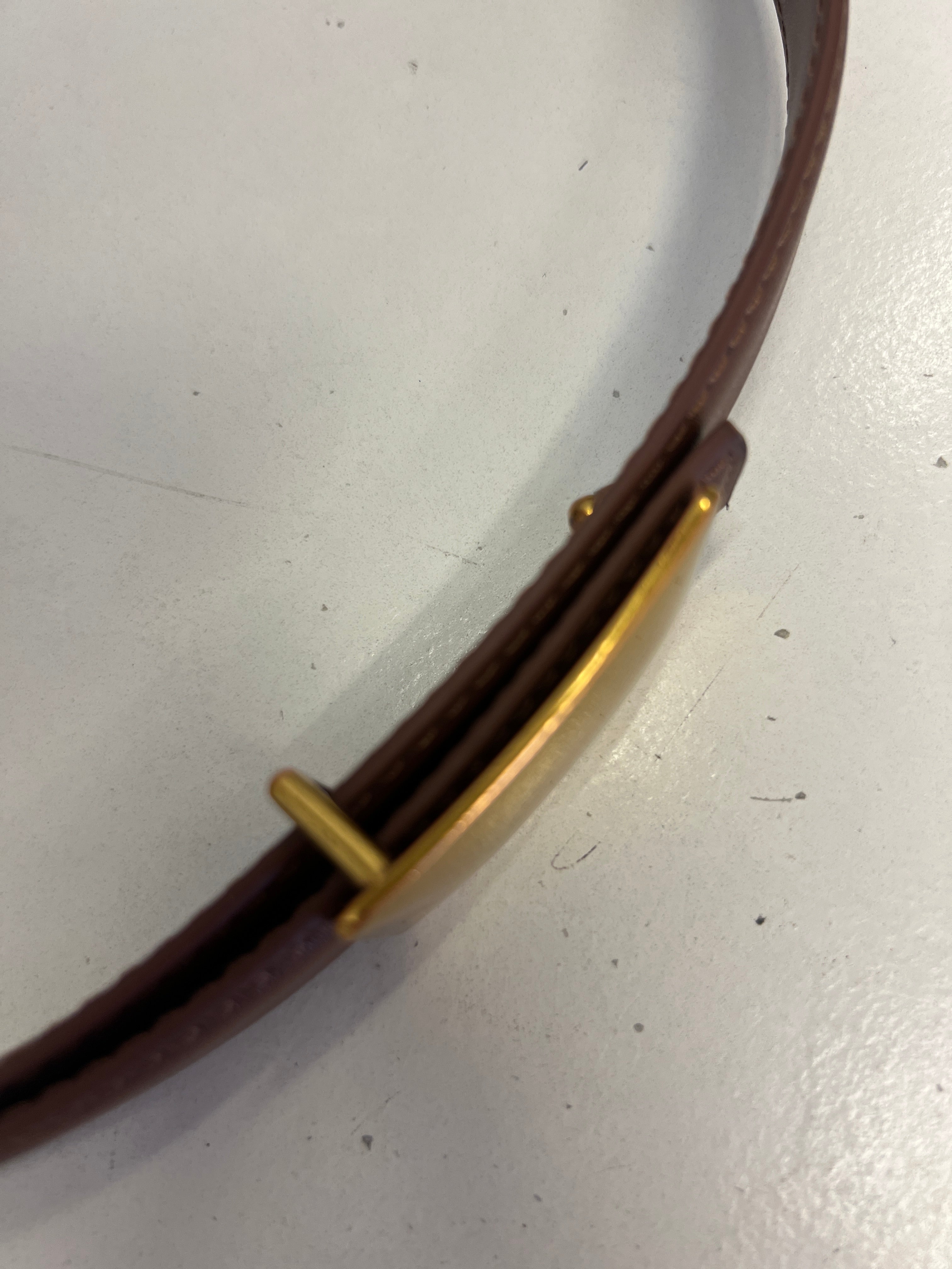 Via Brushed Rectangle Buckle Belt