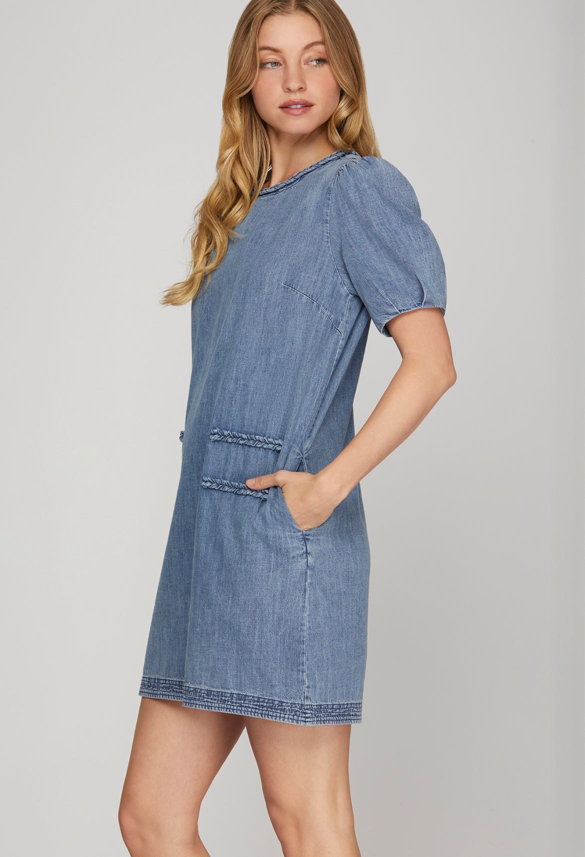 Drayson Denim Puff Sleeve Dress