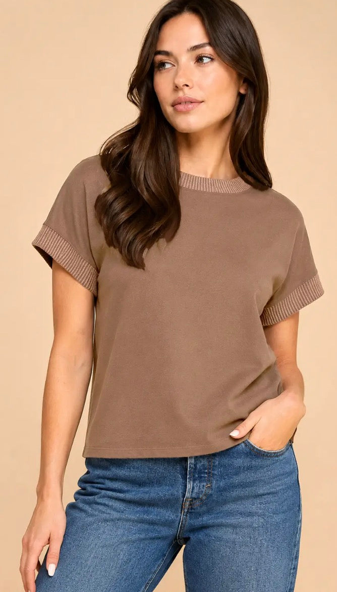 Rhonda Rib Trim Top