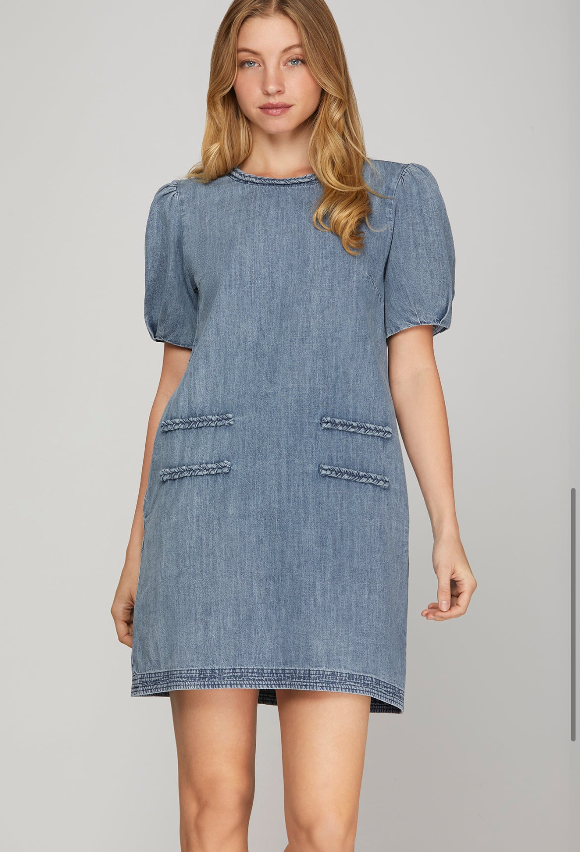 Drayson Denim Puff Sleeve Dress