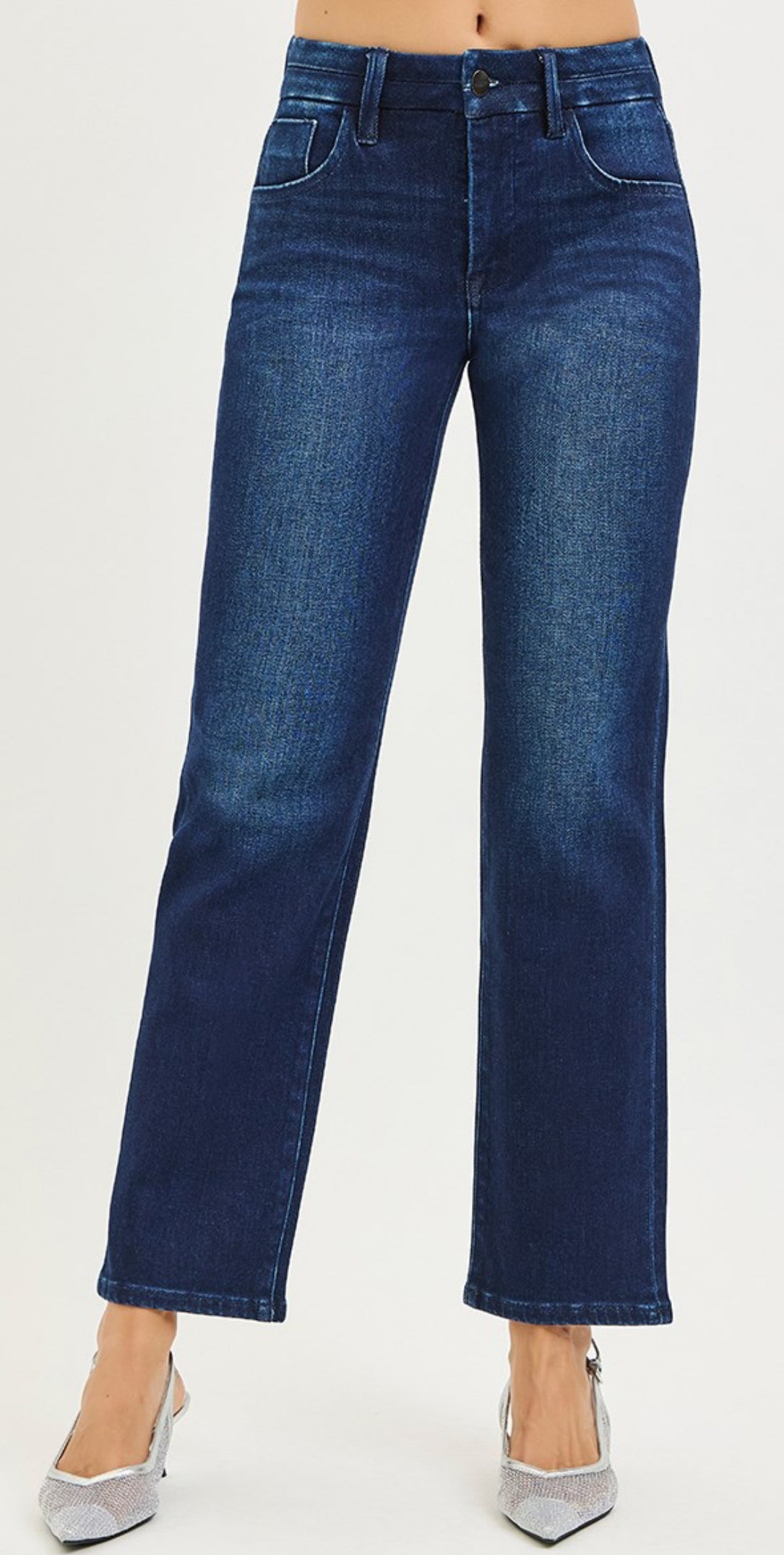 RISEN Herman Mid Rise Ankle Straight Jeans