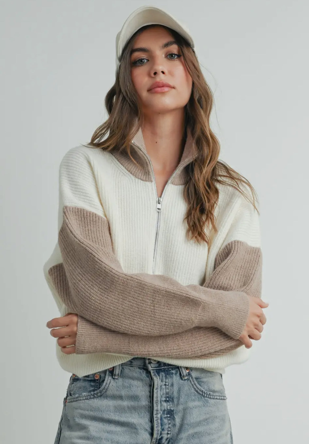 Soffee Colorblock Zip Sweater