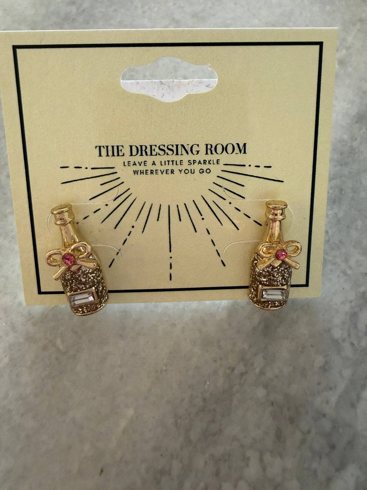 Champagne Mini Glitter Earrings