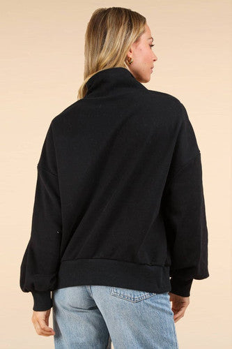 Piper Snap Pullover Black Large FINAL SALE