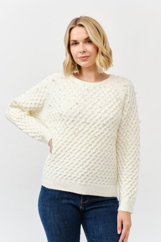 Sanka Pearl Knit Sweater -Small