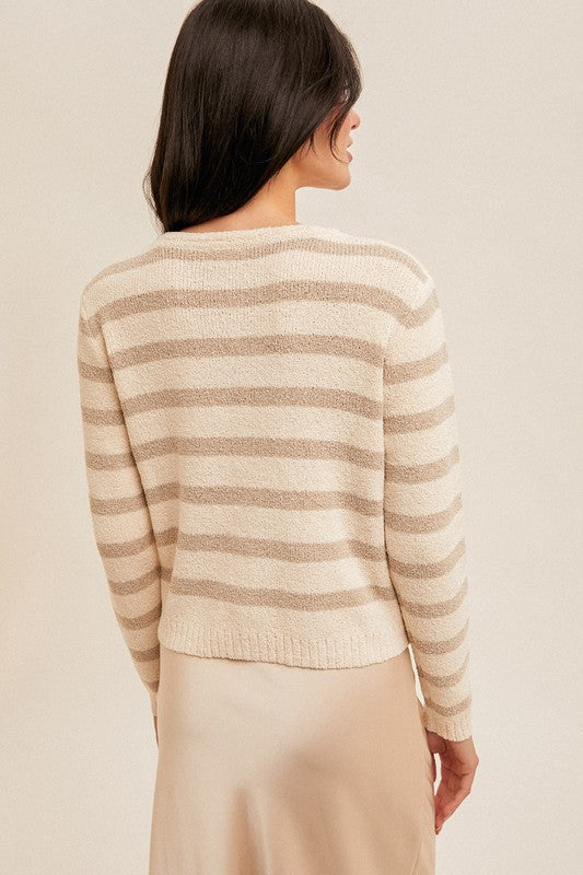 Loe Stripe Button Cardigan