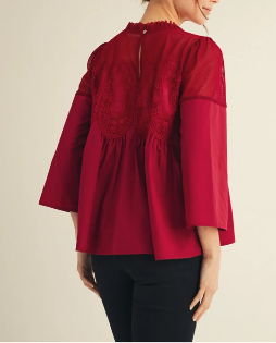 Berts Lace Peplum Top