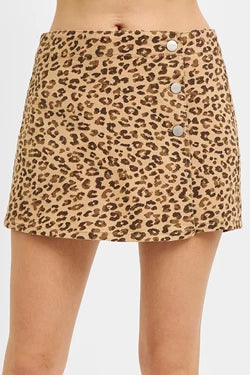 Terese Leopard Mini Skort Skirt