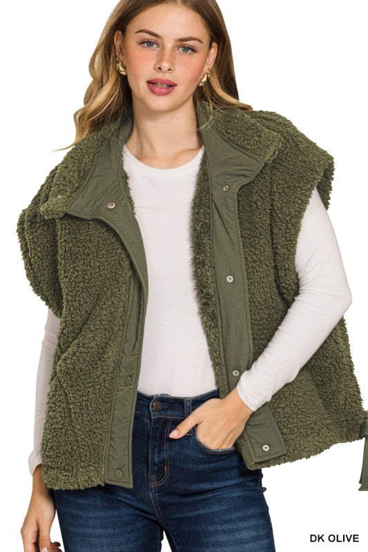 Gracie Olive Sherpa Tie Vest