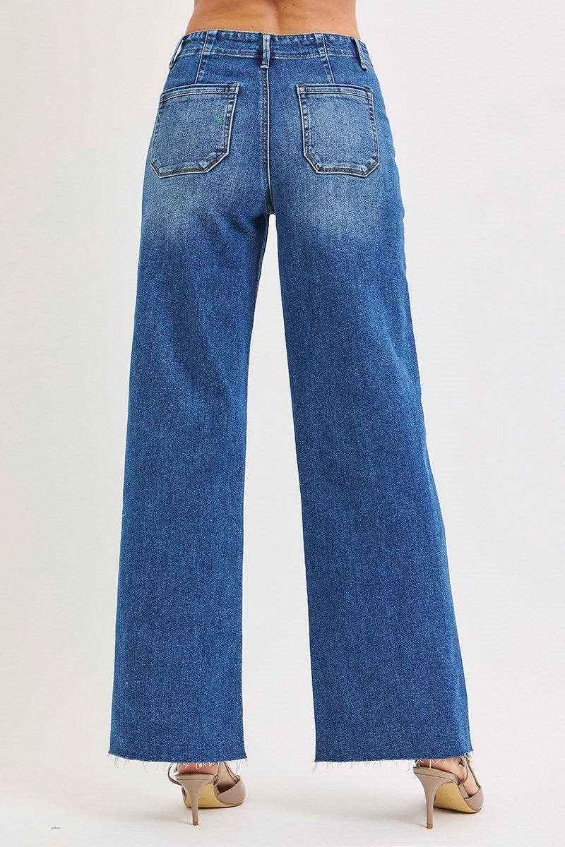 RISEN Gennie Slouchy Wide Leg Pocket Jeans