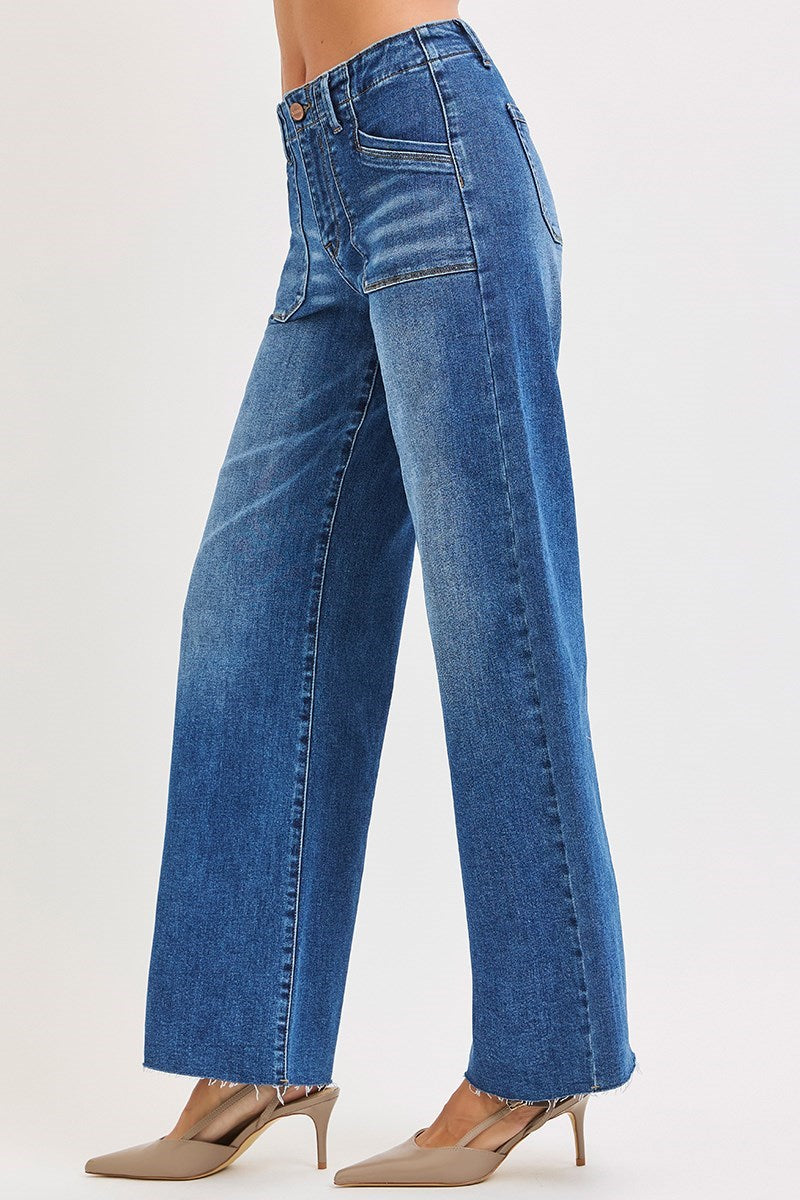RISEN Gennie Slouchy Wide Leg Pocket Jeans
