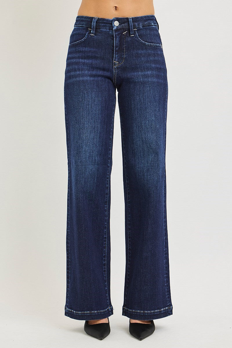 RISEN Glenn Mid Rise Wide Leg Jeans