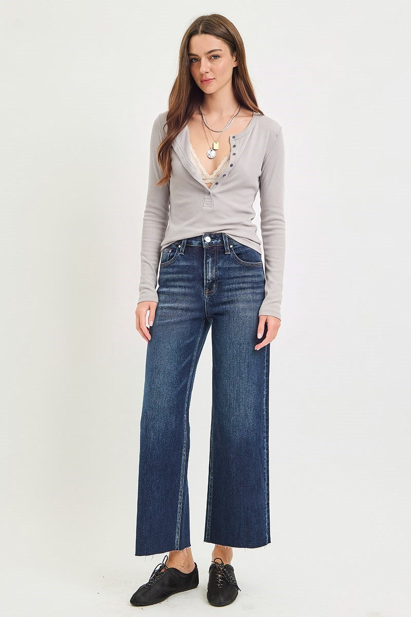 RISEN Bryson High Rise Crop Wide Jeans PREORDER