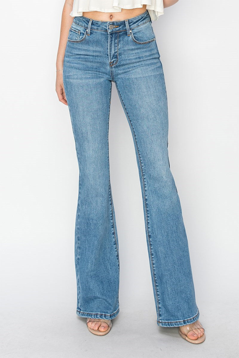 RISEN Bree Mid Rise Flare Jeans