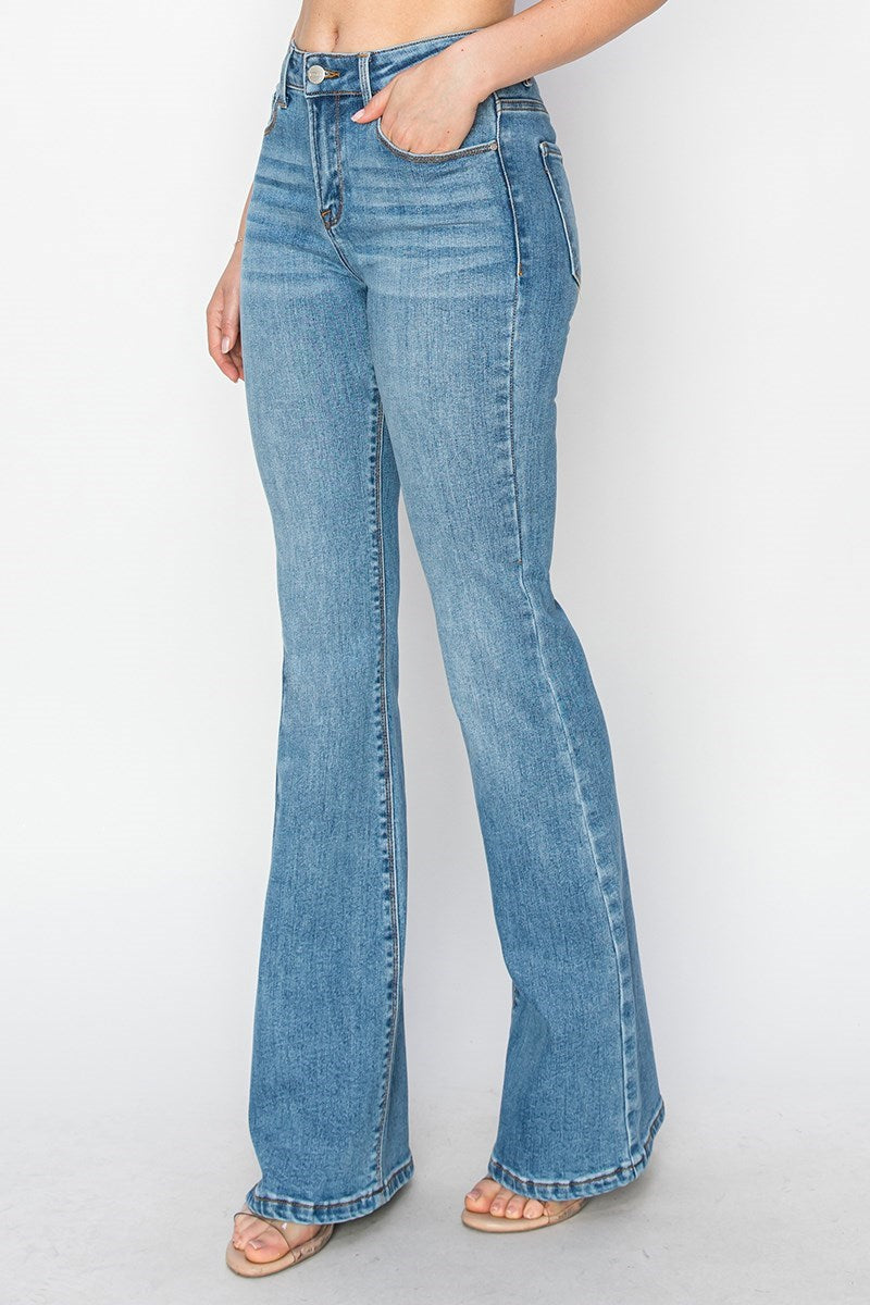 RISEN Bree Mid Rise Flare Jeans