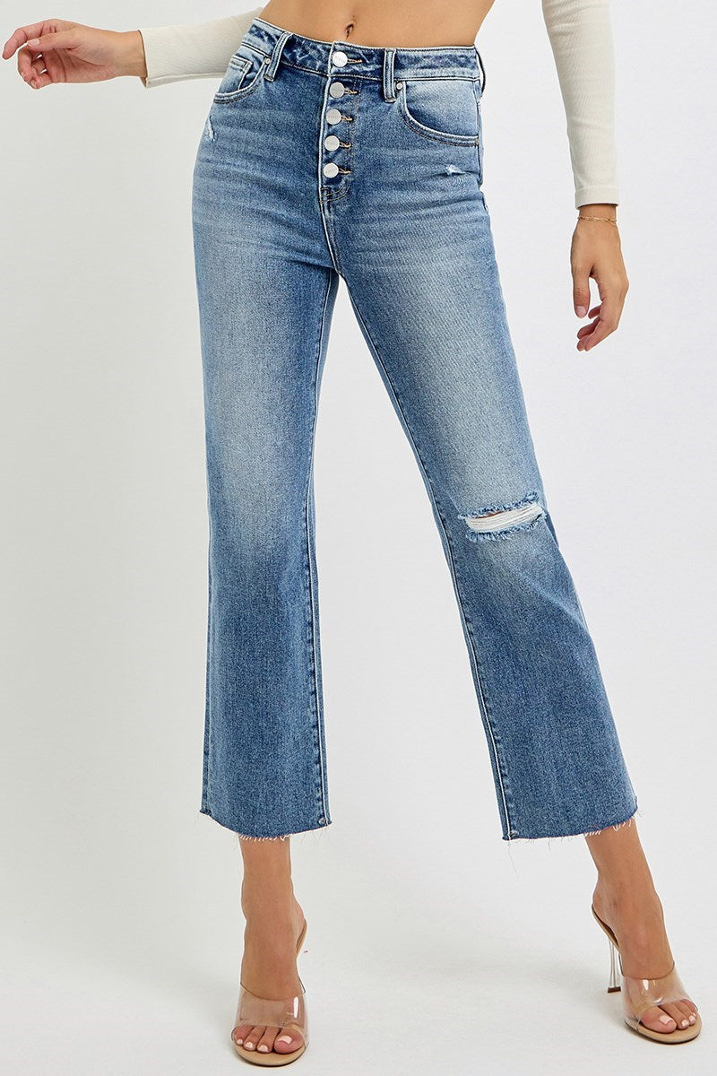 RISEN Benni High Rise Crop Straight Jeans