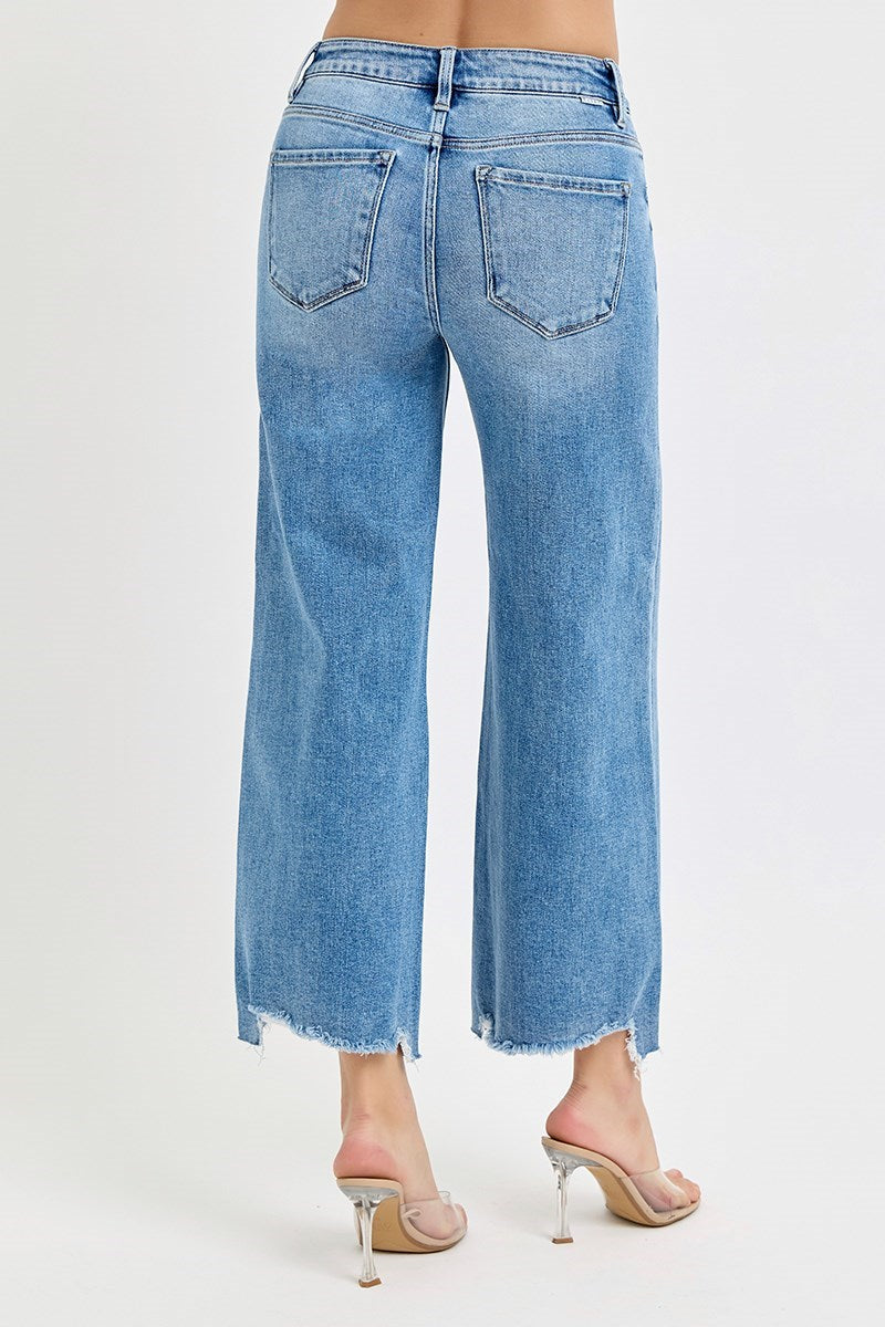 RISEN Vega High Rise Crop Wide Jeans