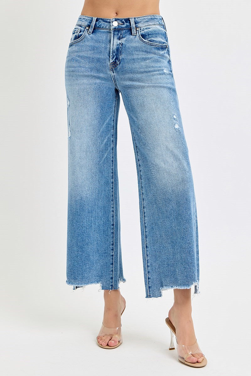 RISEN Vega High Rise Crop Wide Jeans