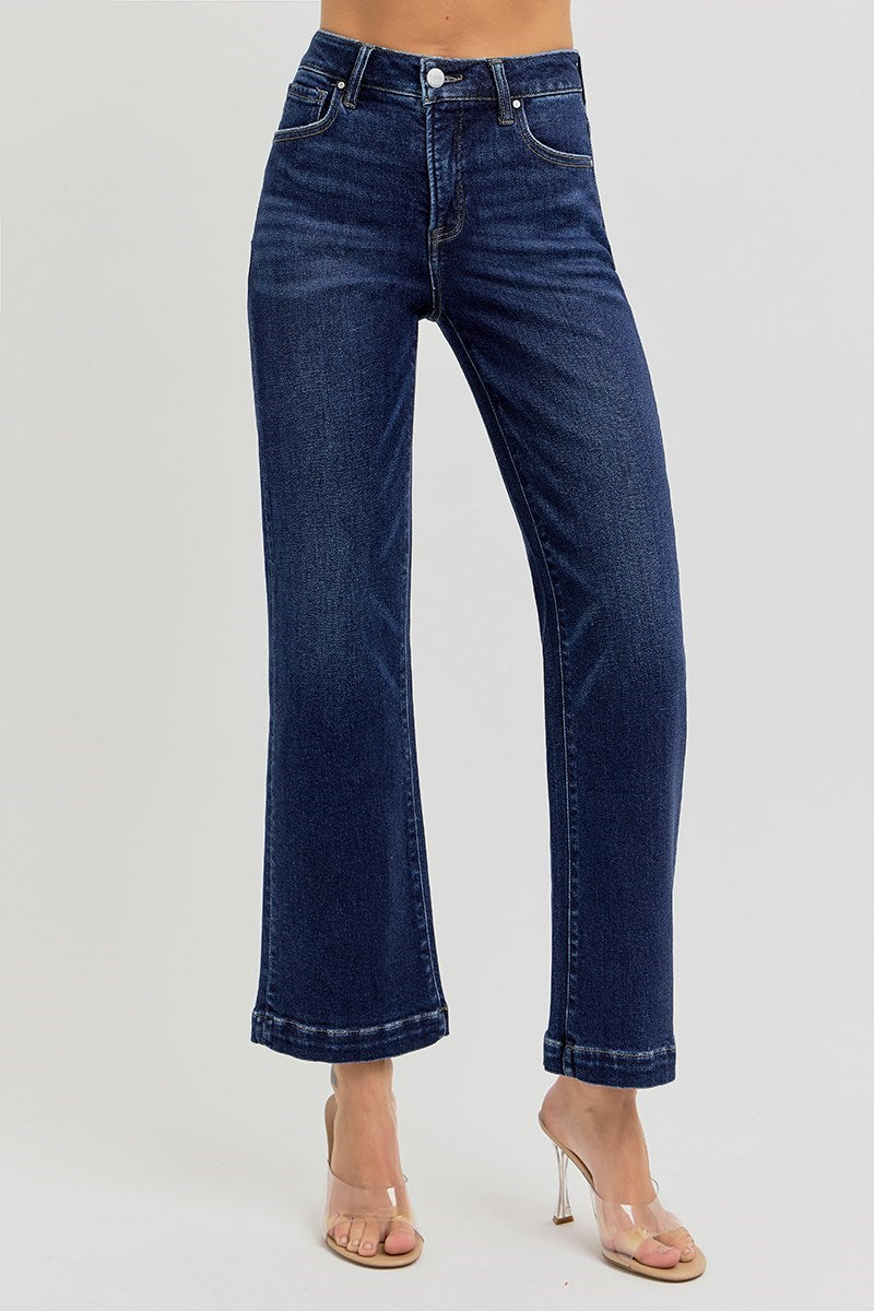 RISEN Brad High Rise Crop Wide Jeans