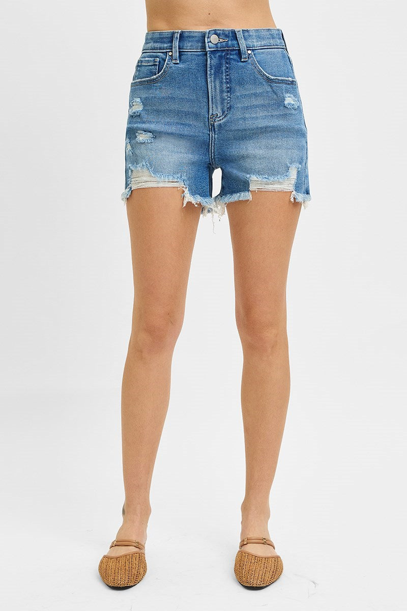RISEN Leeza Distressed Denim Shorts