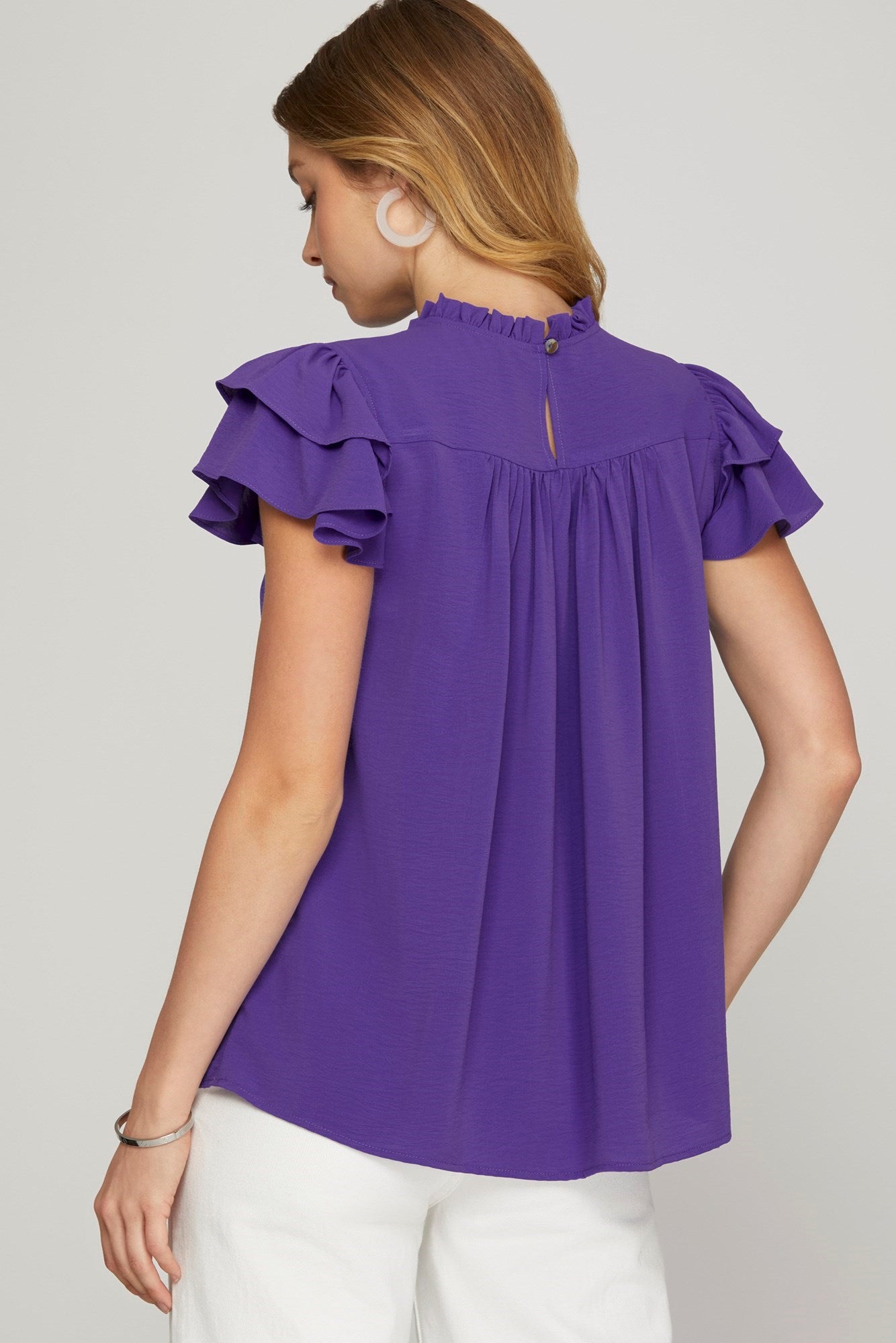 Lola Purple Pintuck Top