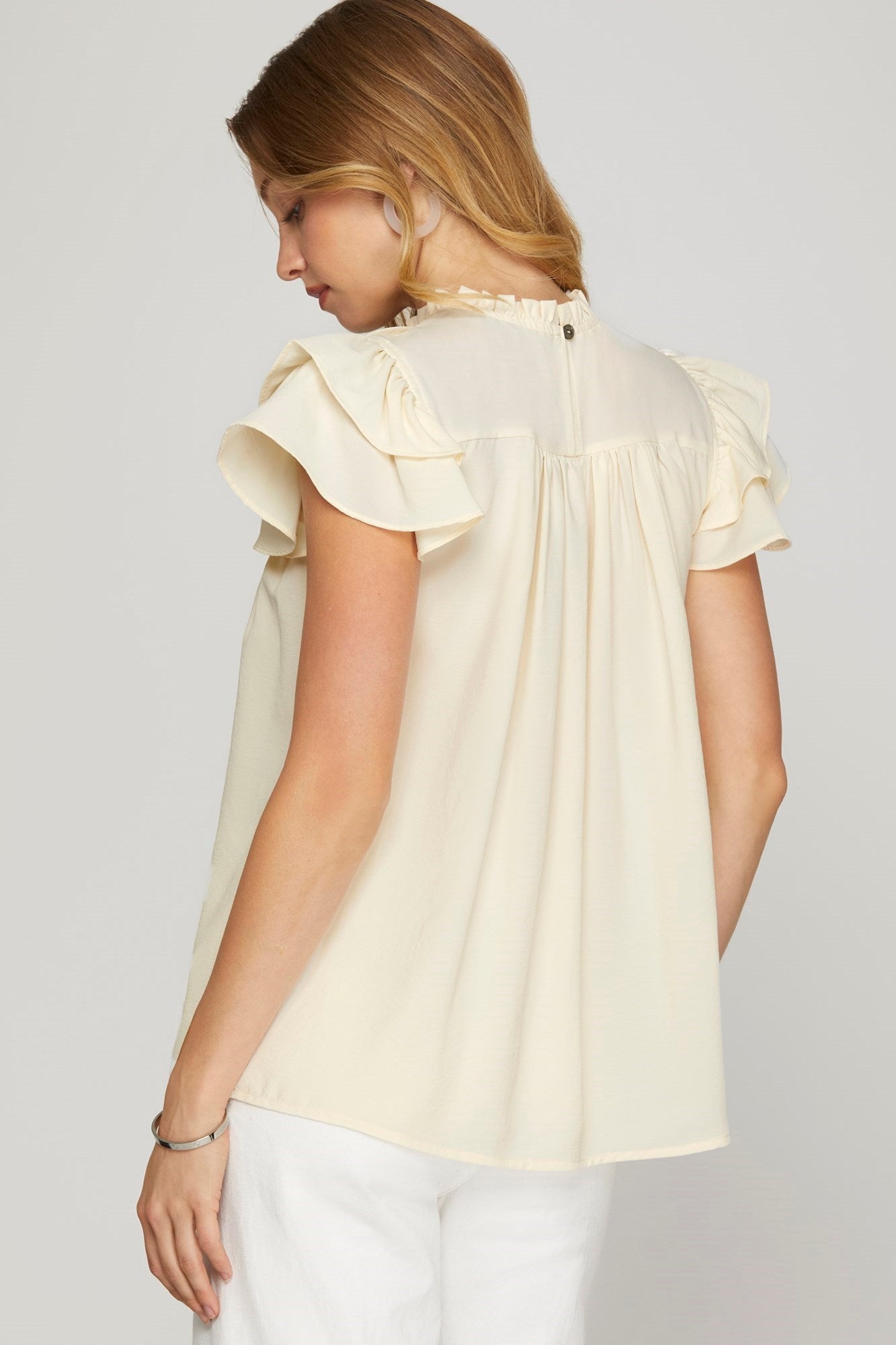 Lola Cream Pintuck Top