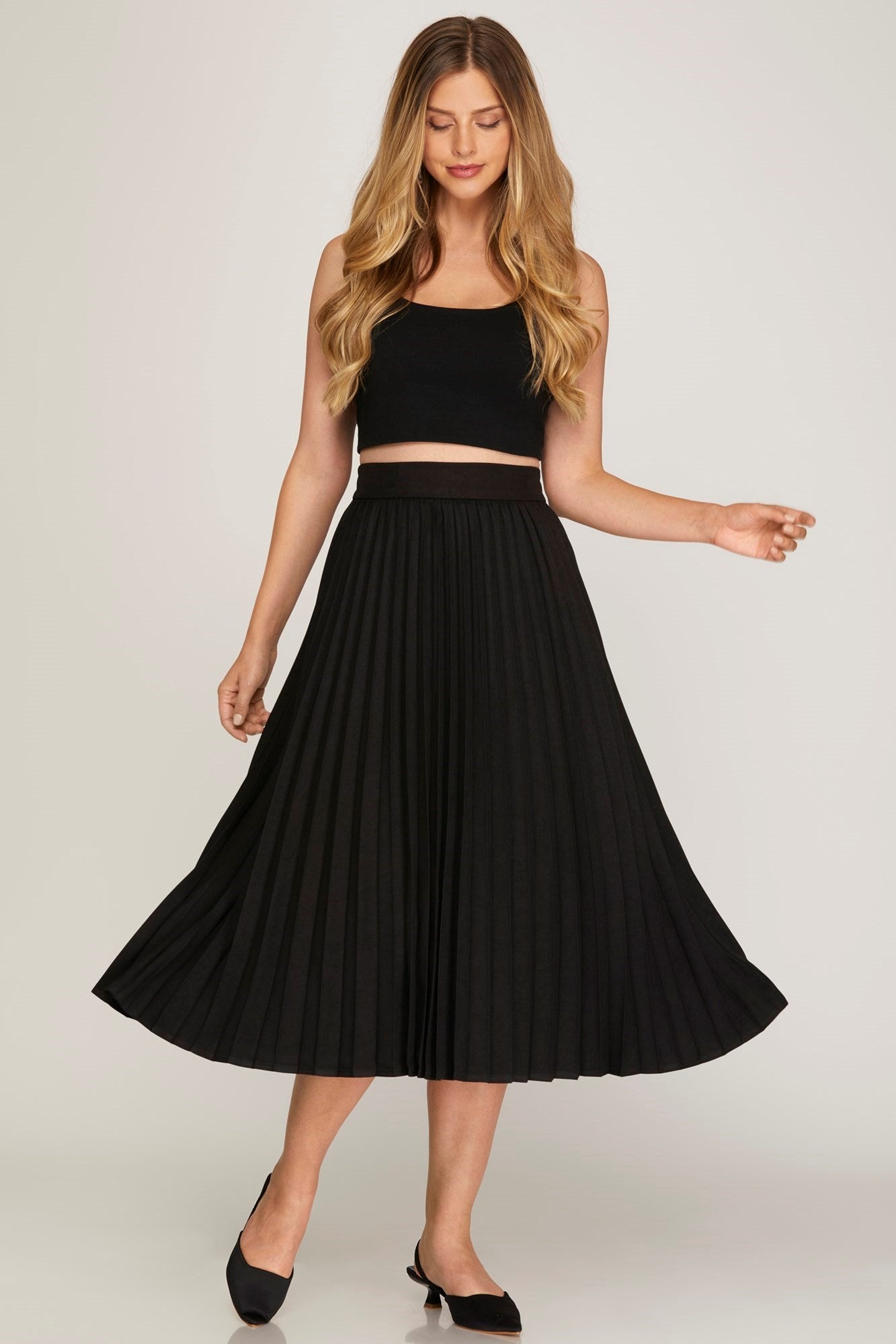 Darvy Midi Pleated Skirt