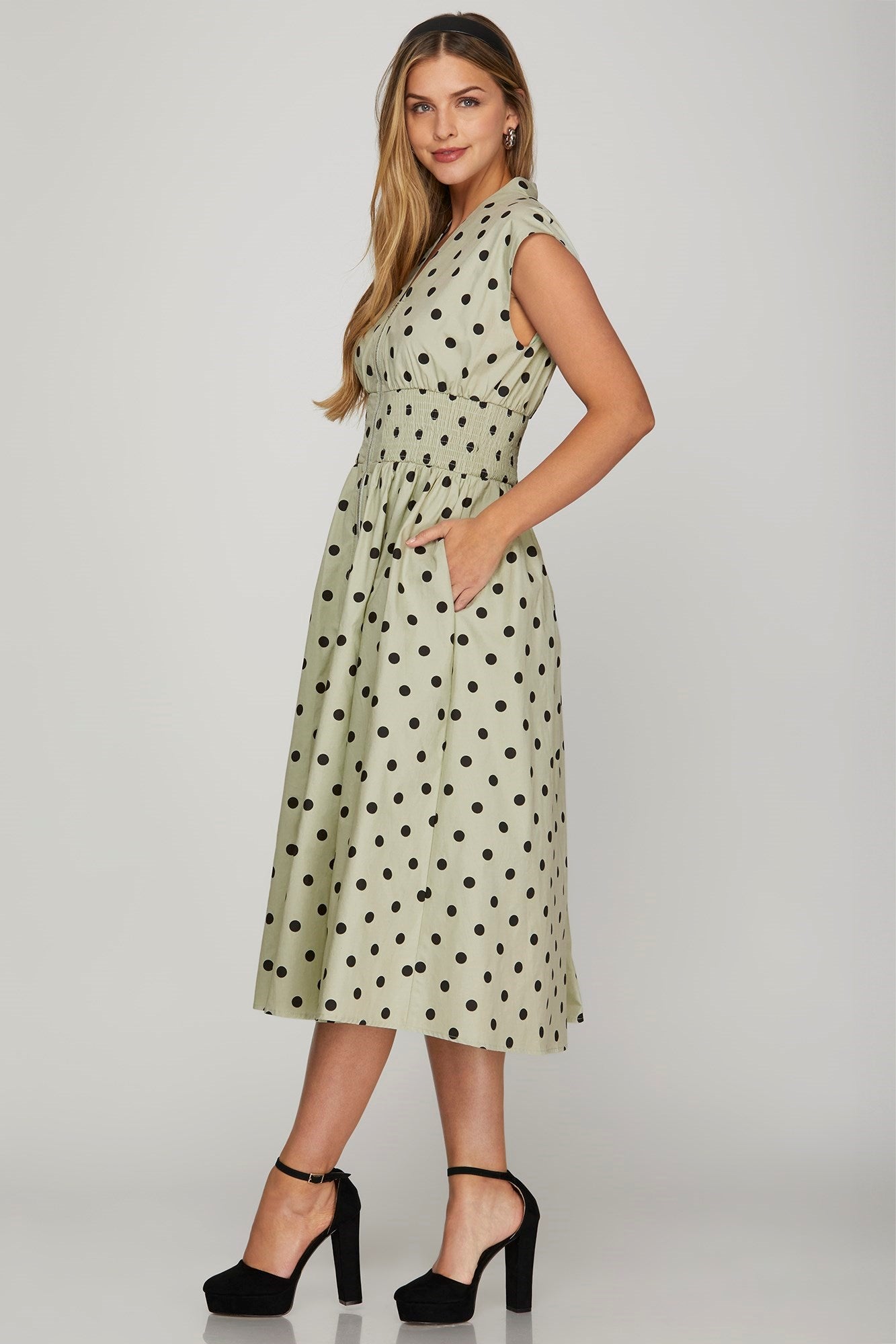 Lerner Polka Dot Slate Dress