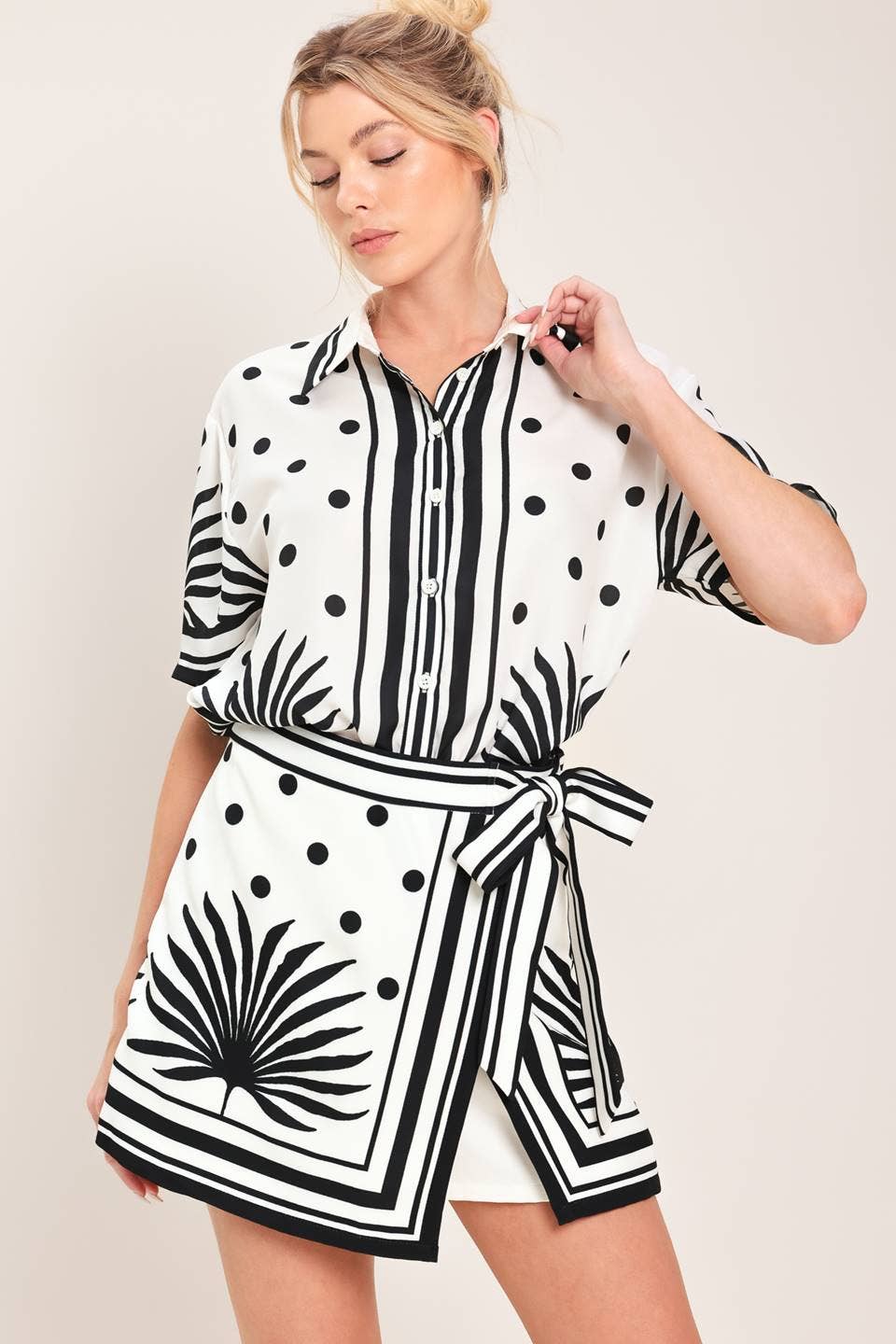Bona Printed Wrap Skort Skirt