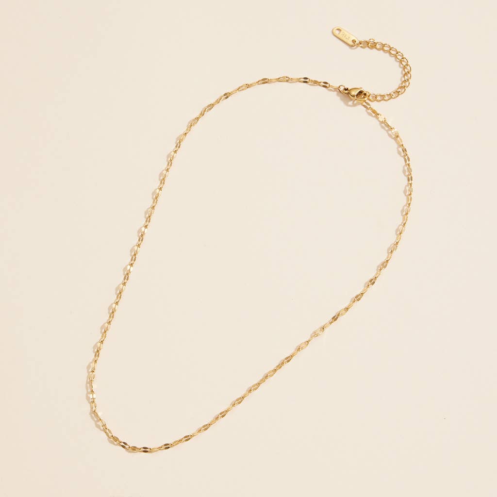 Herman Lip Chain Gold Dip Stainless Steel Short Necklace