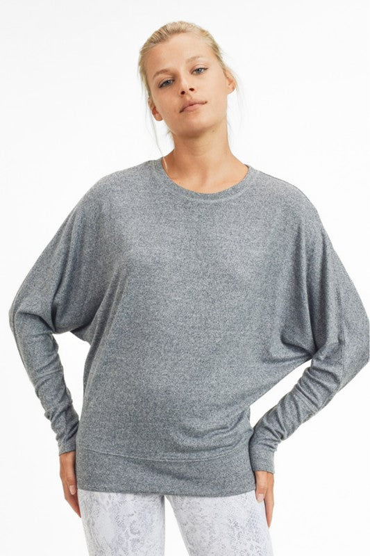 Maeve Grey Fleece Top FINAL SALE
