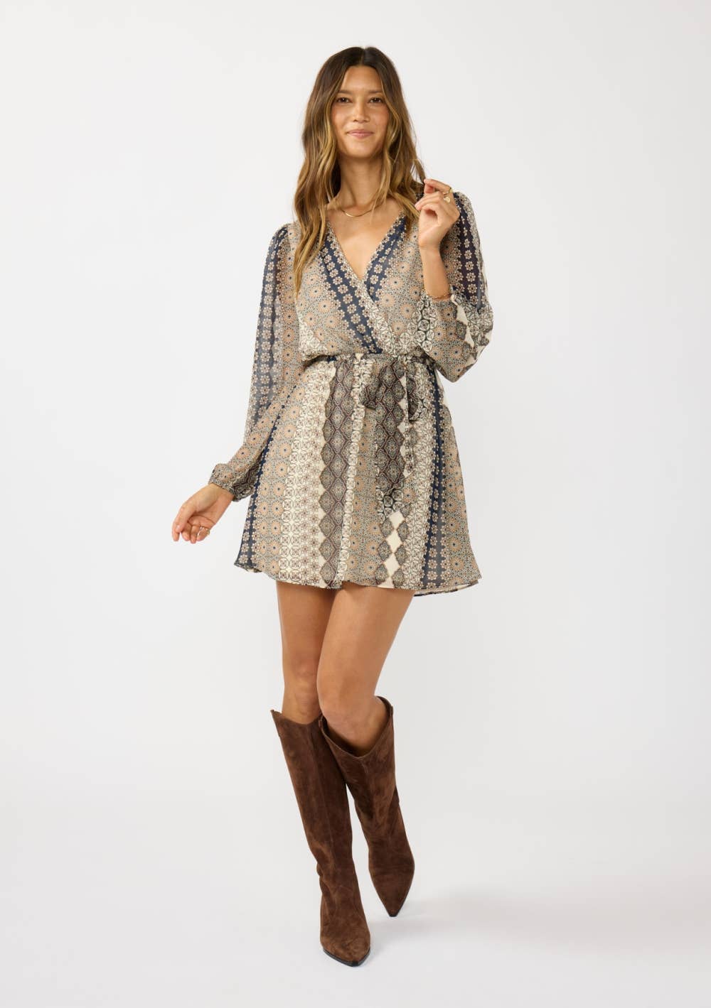 Felicity Surplice Tie Waist Mini Dress PREORDER