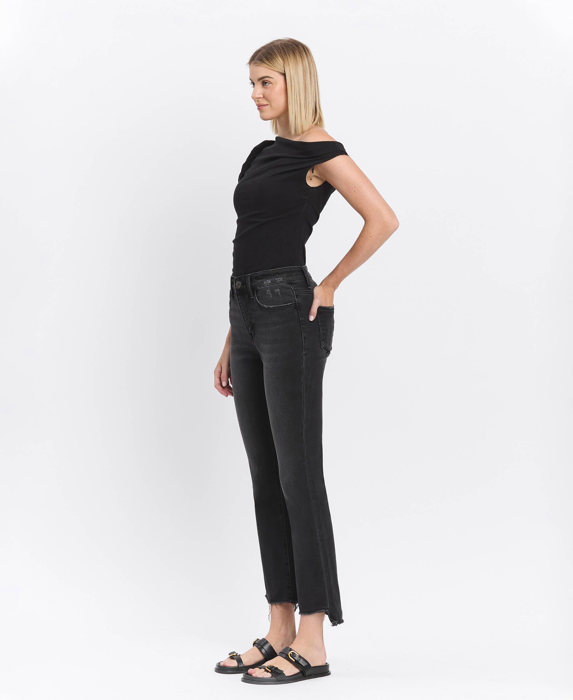 Vervet Tristan High Rise Raw Crop Jeans