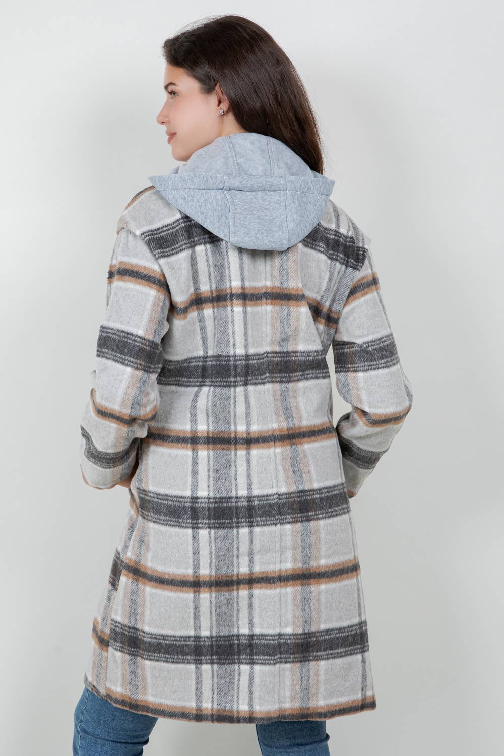 Tami Oversized Woolen Plaid Coat