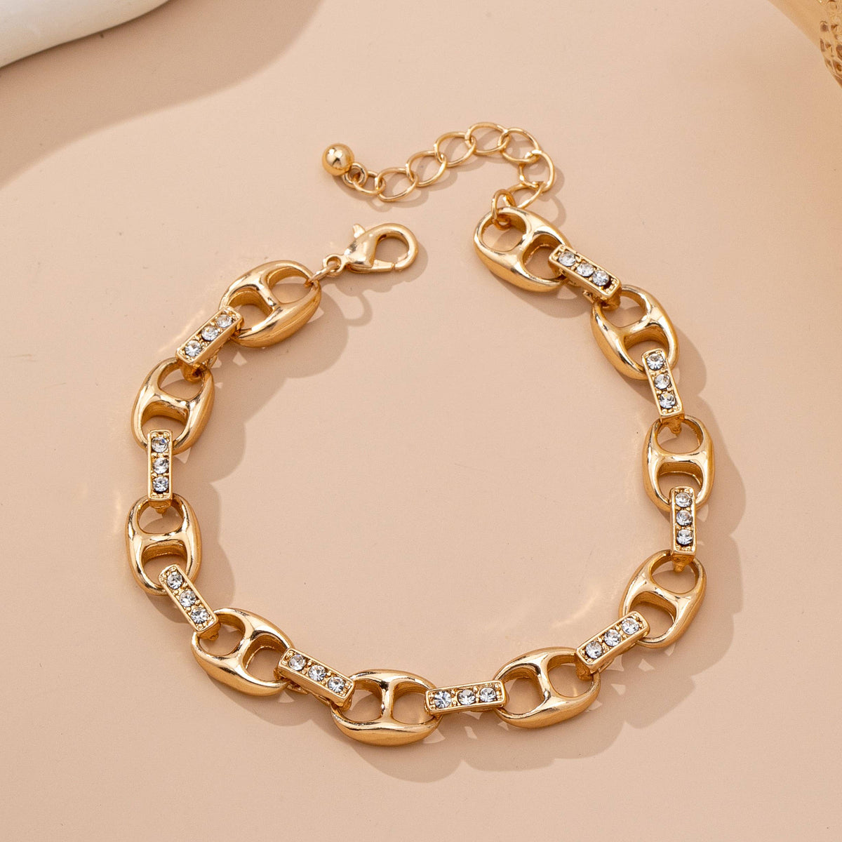 Claire Sparkling Gold Link Chain Bracelet