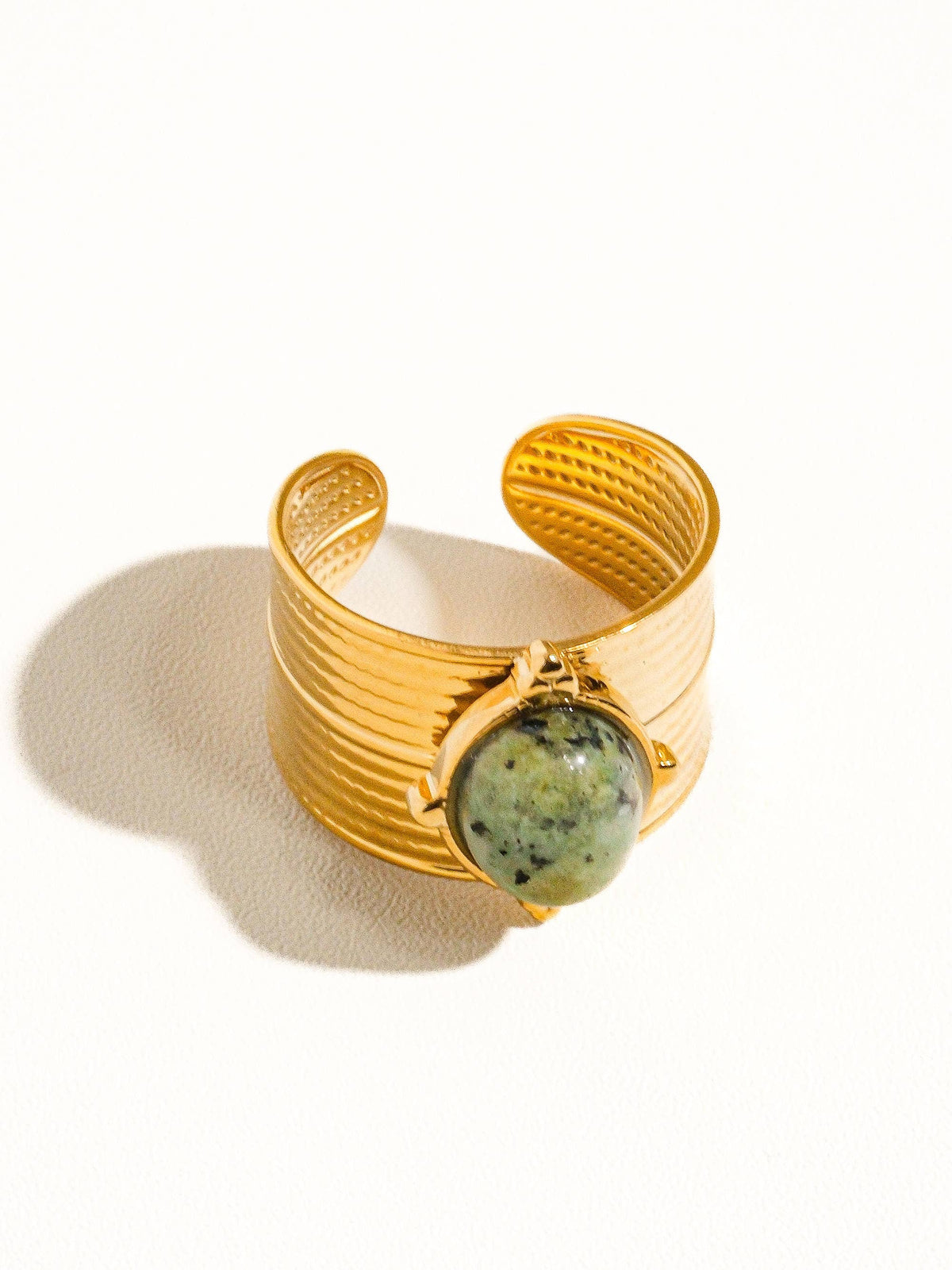 Flânerie by MAIQ Oasis 18K Gold Non-Tarnish Stone Bold Adjustable Ring