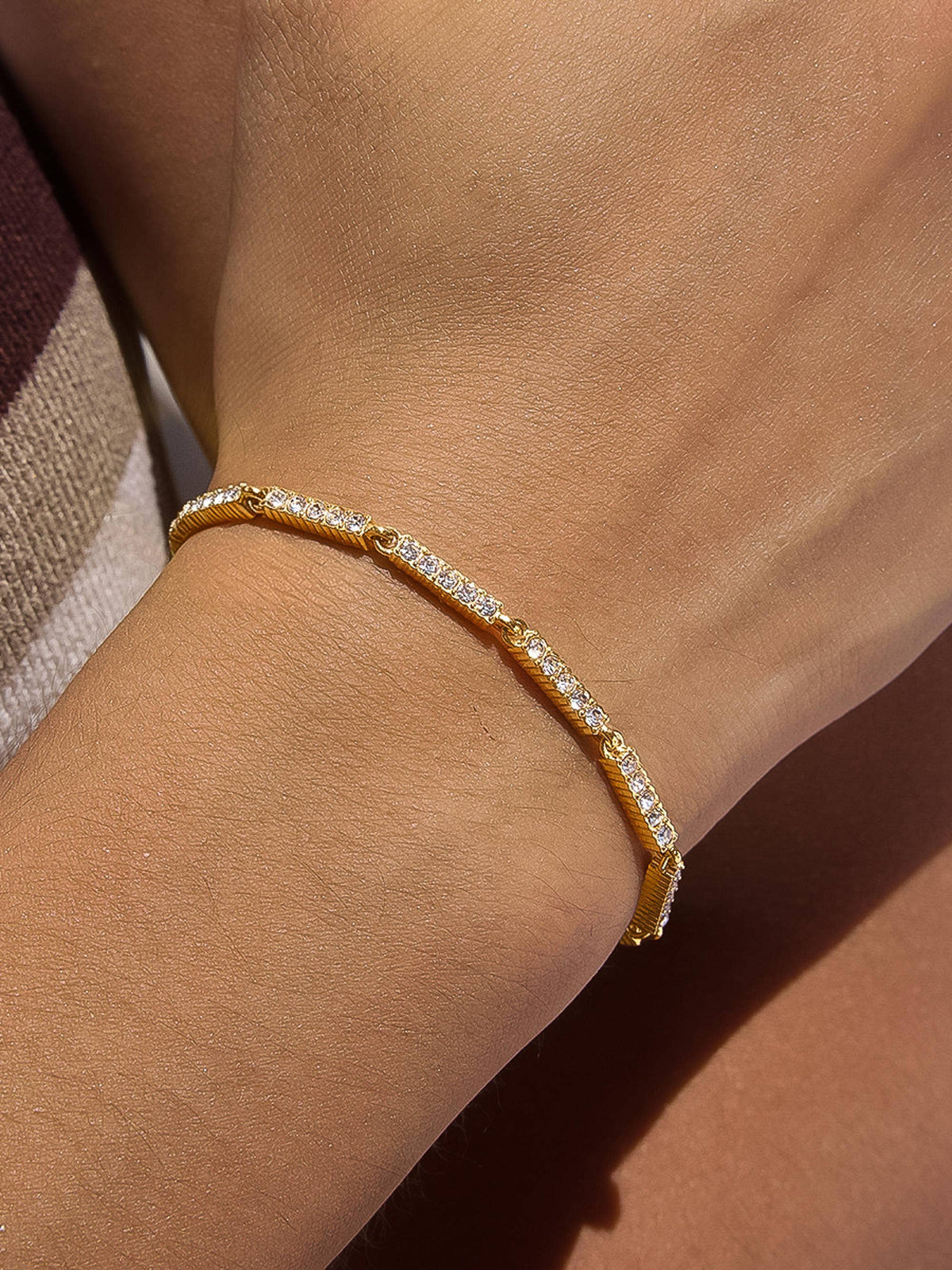 Flânerie by MAIQ Tamsin 18K Gold Non-Tarnish CZ Tennis Chain Bracelet