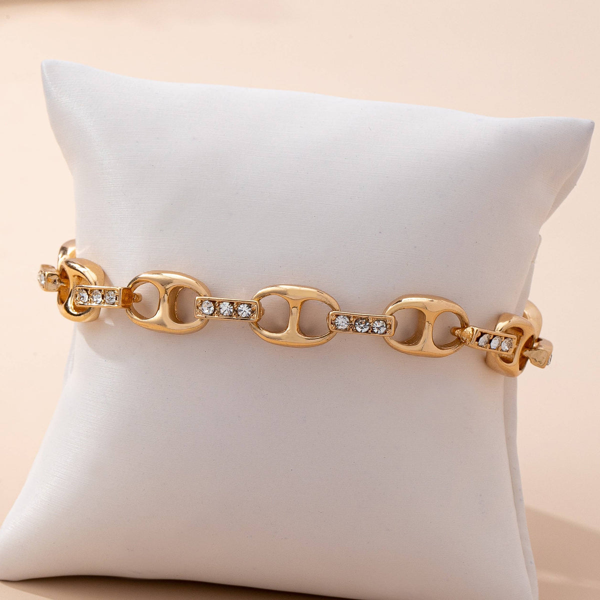Claire Sparkling Gold Link Chain Bracelet