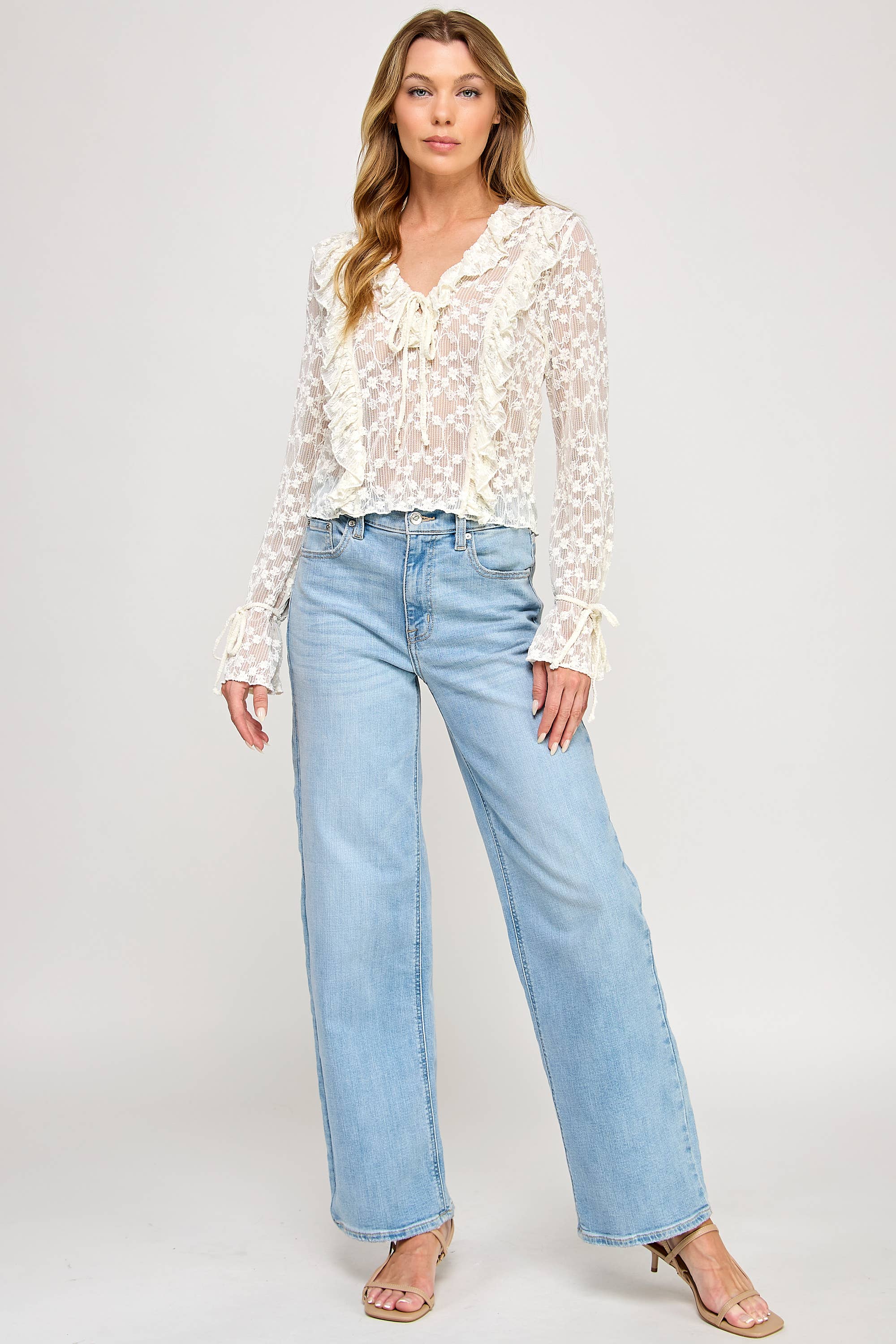 Vada Ruffle Floral Lace Top