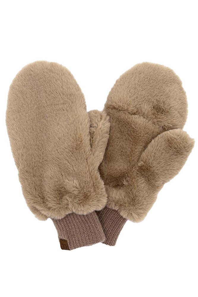 C.C Faux Fur Mittens (5 Colors!)