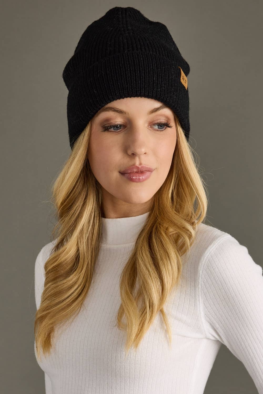 Warren Black Knit Beanie