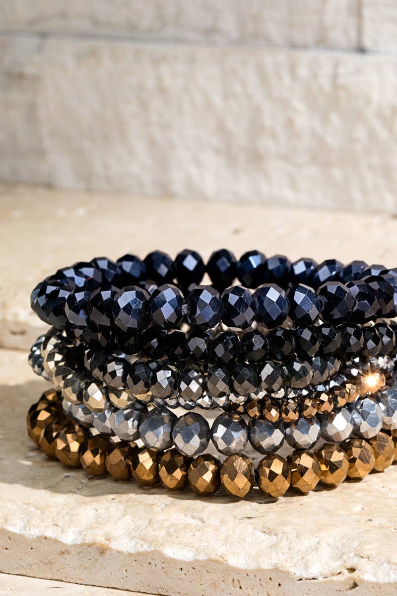 Faye Glass Bead Bracelet Set (6 Colors!)