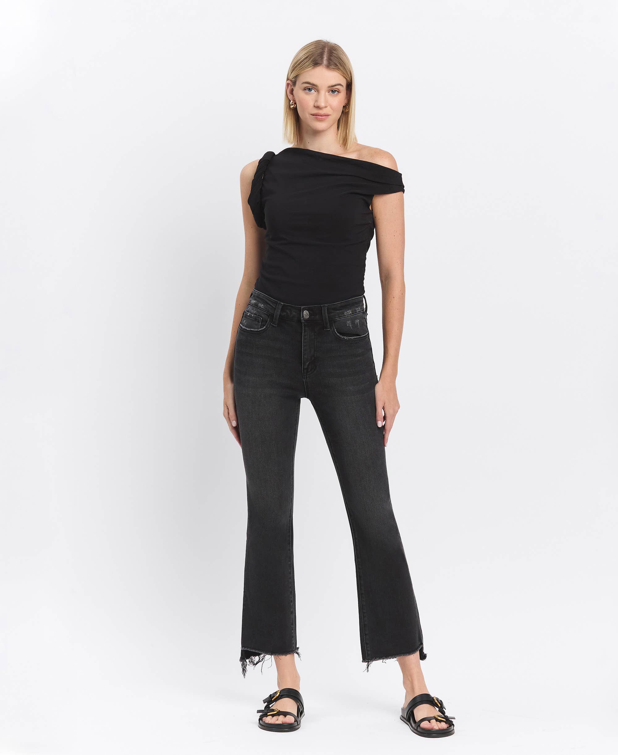 Vervet Tristan High Rise Raw Crop Jeans