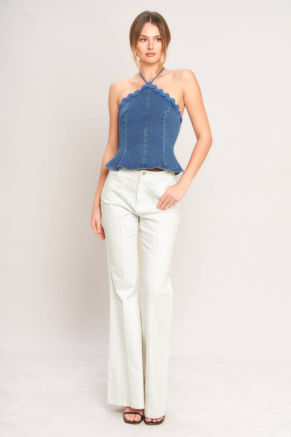 Hence Denim Halter Tank Top