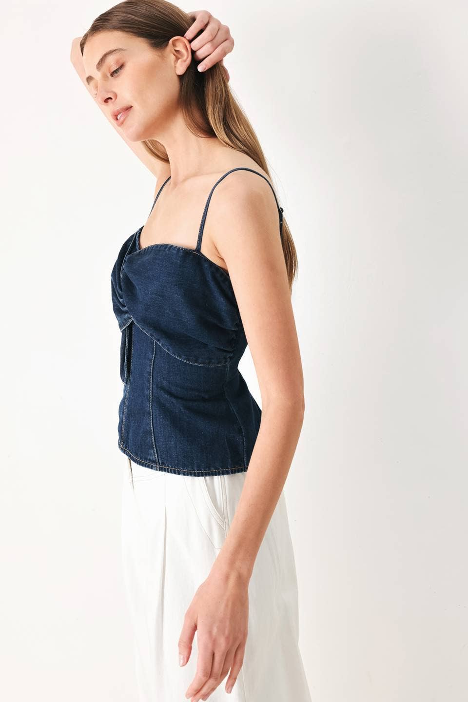 Briana Denim Twist Tank