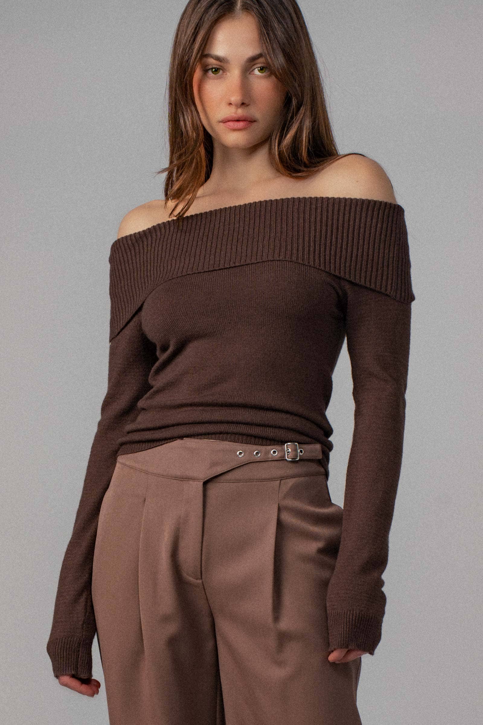 Homer Off-Shoulder Long Sleeve Sweater