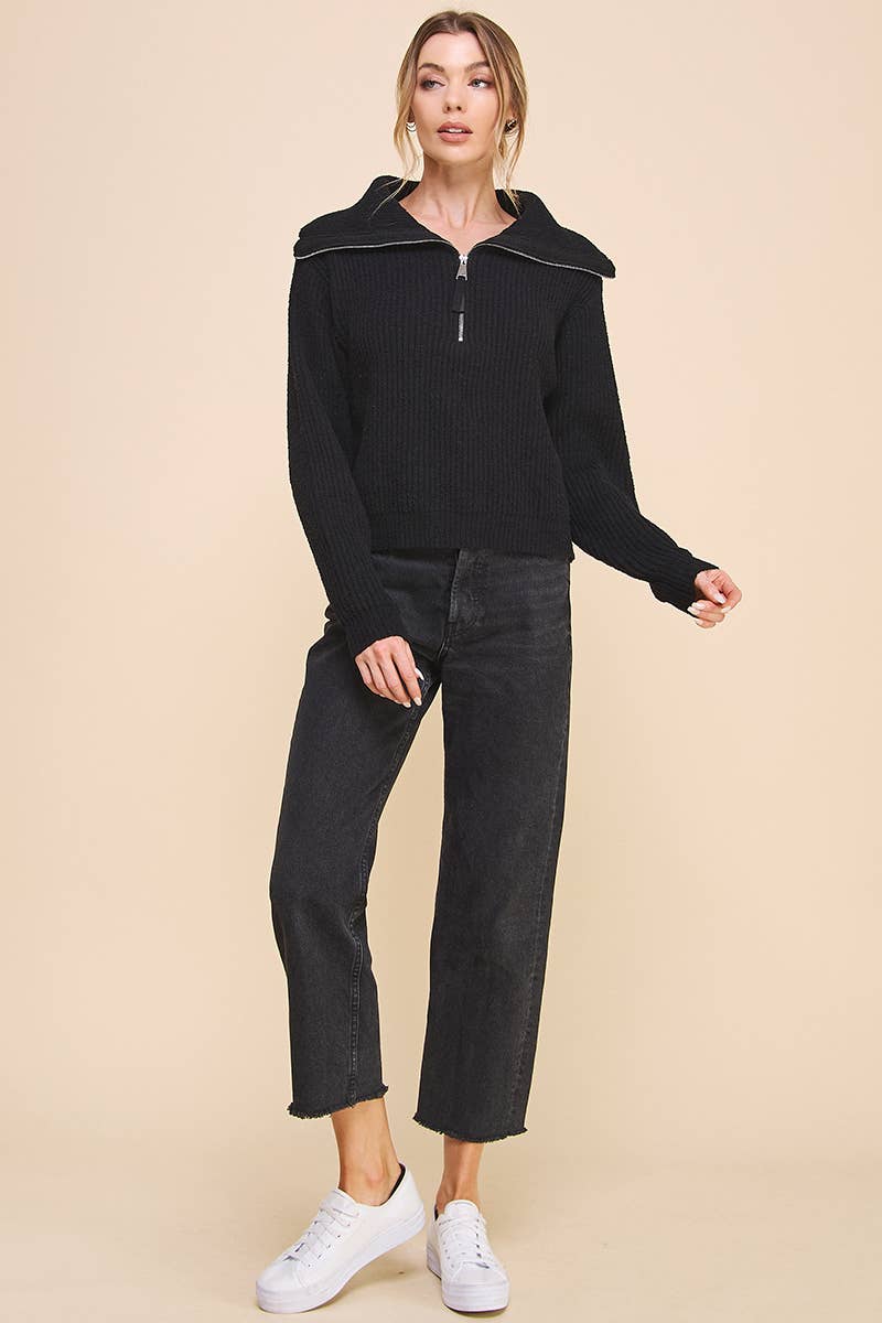 Grave Plush Half Zip Pullover Sweater