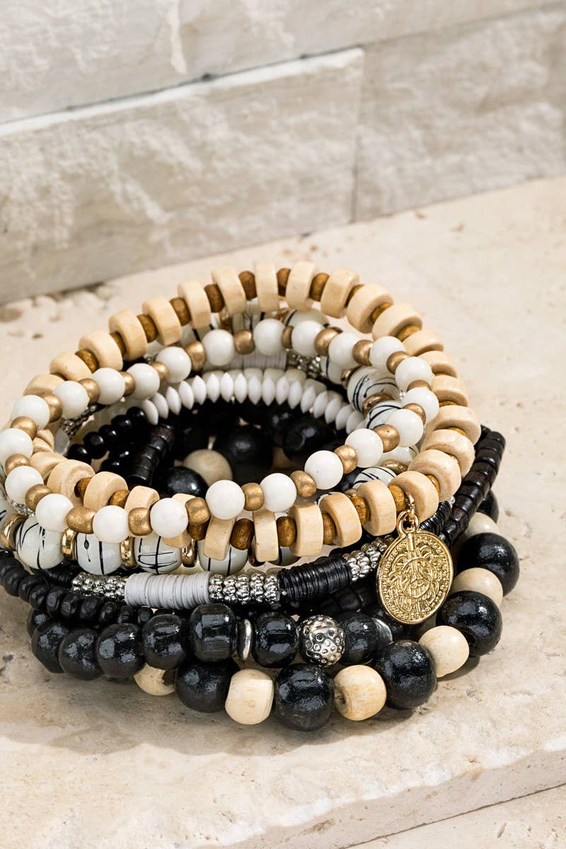 Fran 9 -in-1 Stylish Mixed Beads Bracelet Set