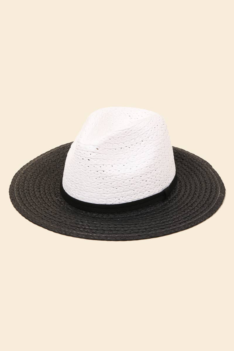 Botana Two Tone Straw Braided Sun Hat